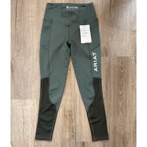 Ariat Compression Tights Horse Riding Unisex Olive Green Pants Sz Youth Large 12